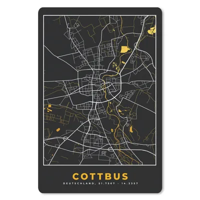 Produktbild von MuchoWow® Mauspad Mousepad Cottbus - Gold - Karte - Stadtplan - Deutschland 40x60 cm - Mousepads - Maus Mat - Pad - Mausunterlage - Schreibtisch Accesoire