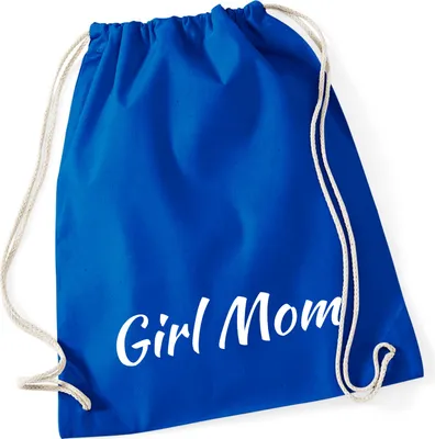 Produktbild von Huuraa Turnbeutel Girl Mom Schriftzug 12 Liter Bright Royal Baumwolle Rucksack Geschenkidee