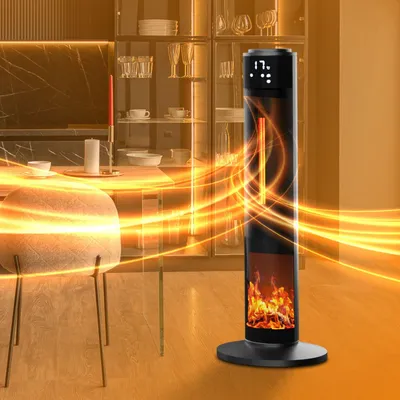 Produktbild von TroniTechnik® PTC Turmheizer Keramikheizer Elektrokamin mit Heizung und Kaminfeuer 2000 Watt Heizlüfter
