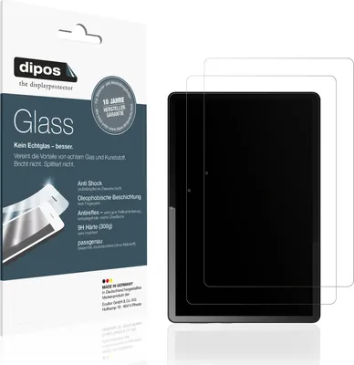 Produktbild von 2x Schutzfolie für Lenovo Tab 10.1 ZAEH0057DE matt - Anti-Shock 9H Folie dipos Glass Kunststoffglas