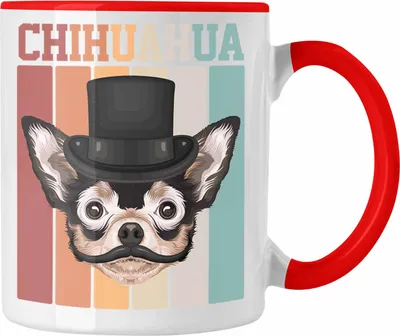 Produktbild von Trendation - Chihuahua Besitzer Tasse Geschenk Lustiger Spruch Geschenkidee Retro Vinatge Chihuahua (Rot)