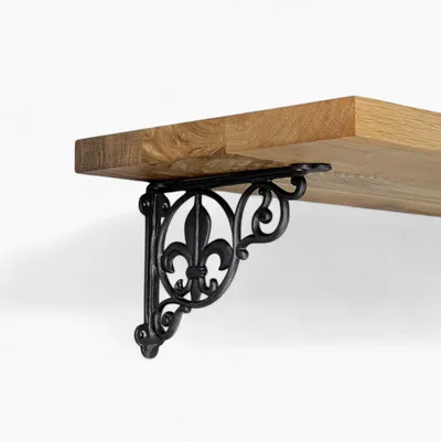 Regalwinkel Wandwinkel Stahlguss 220×160 mm – Lilien-Motiv 