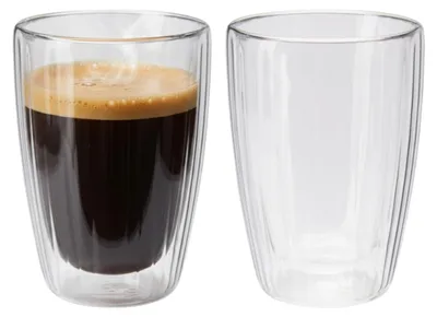 Zdjęcie produktu dla Szklanki termiczne z podwójną ścianką do kawy i herbaty 350 ml 2 szt.