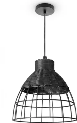Produktbild von Rattan Pendelleuchte Wohnzimmer Tischleuchte Boho Käfig Lampe Nachttisch Metall