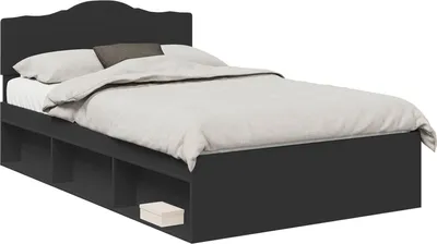 Zdjęcie produktu dla vidaXL Rama łóżka czarna 120 x 190 cm lite drewno sosnowe