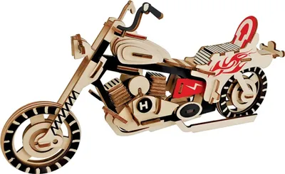 Obrázok produktu pre Woodcraft Drevené 3D puzzle Motorka HD Aj farebná