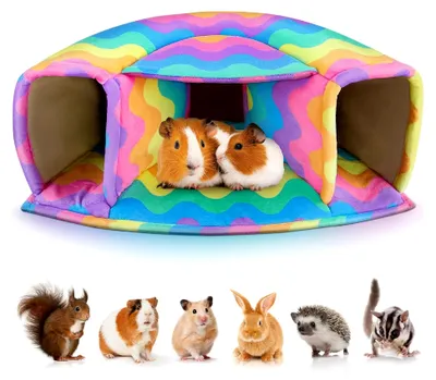 Produktbild von Meerschweinchenhaus, groß, gemütlich, Tunnelzubehör für kleine Haustiere