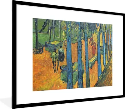 Produktbild von MuchoWow® MuchoWow® Gerahmtes Poster Die Alyscamps - Vincent van Gogh 80x60 cm - Poster mit zchwarzem Bilderrahmen - Schlafzimmer-Dekorationen - Fotoposter