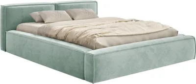 Image de Selsey Tilves Slim - Lit Tapissé 200x200 avec Tiroir de Lit et Sommier, Velours, Vert sauge