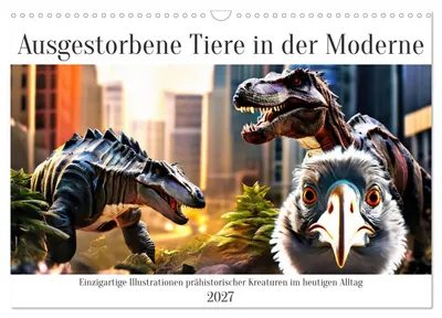 Produktbild von Ausgestorbene Tiere in der Moderne (Wandkalender 2027 DIN A3 quer), CALVENDO Monatskalender
