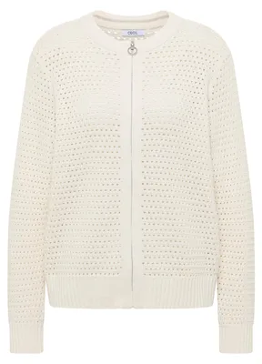 Produktbild von CECIL Langarm Cardigan in Crochet-Optik Damen Jacke raw sand beige