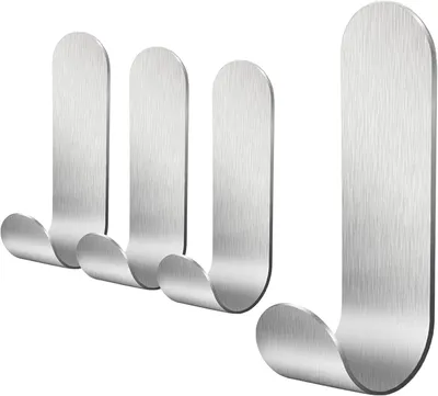 Produktbild von 4 selbstklebende Edelstahlhaken für Handtücher,Schlüssel,Haushalt,Küche und Badezimmer.
