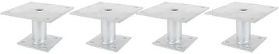 Zdjęcie produktu dla Alberts 4 x wsporniki słupków, płyta 150x100 mm, rura Ø 42 mm, ocynkowana ogniowo, do przykręcenia