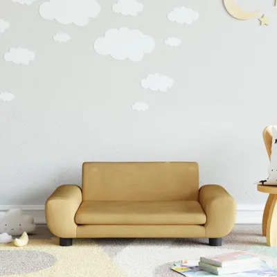 Produktbild von The Living Store Kindersofa Braun 70x45x33 cm Samt