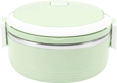Produktbild von Lunchbehälter für Erwachsene, Thermo-Lunchbox aus Edelstahl, einlagig, tragbar, isoliert, Bento-Box mit Sicherheitsschnalle(Grün)