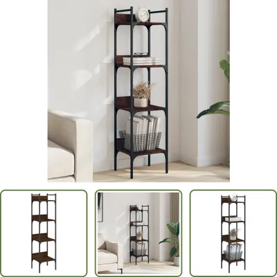 Immagine prodotto di The Living Store Libreria a 4 ripiani effetto rovere marrone 35x30x138,5 cm