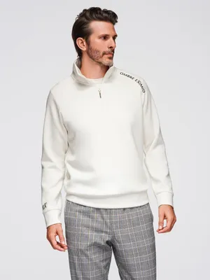 Produktbild von Ombre Clothing Herren-Kapuzenpulli ohne Kapuze Parnuck weiß XL