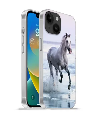 Produktbild von MuchoWow® Handyhülle Schutzhülle Hülle für Apple iPhone 14 - Softcase Pferd - Meer - Pastell Silikon Softcase Handy Hülle - Mobiltelefonhülle