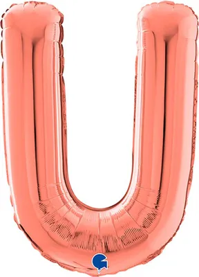Produktbild von Riesenbuchstabe Folienballon 26"/66cm | Rosegold #U