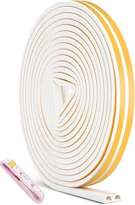 Produktbild von Dichtungsband 10 m, Schalldicht, Wasserdicht, Staubdicht, Selbstklebend, 9mm x 6mm, Weiß, EPDM Gummi