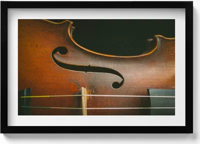 Produktbild von Geigeninstrument– Wandbild mit Rahmen – Gerahmtes Bild  – Wanddekoration – 60x40 cm –  Schwarz Rahmen