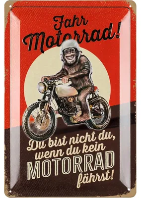 Produktbild von LANOLU Retro Blechschild, DU BIST NICHT DU Motorrad Geschenke für Männer, Geschenke für Motorradfahrer Biker Geschenke Größe 20x30cm