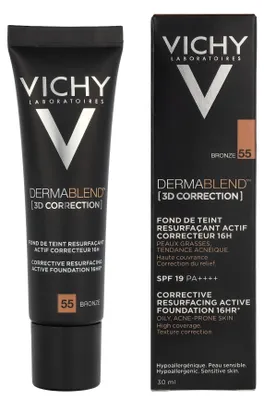 Produktbild von Vichy Creme Dermablend 3D Correction Fond de Teint 55 Bronze