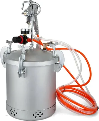 Obrázok produktu pre Súprava lakovacieho tlakového valca – tlaková nádoba s striekacou pištoľou – objem 8,3 l – ťažká konštrukcia – pre steny, autá, priemysel – stlačený vzduch