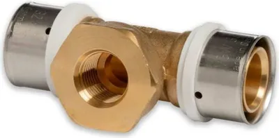 Produktbild von Selfio-Press Aluverbund Pressfitting  T-Stück Innengewinde 32 x 3 - 1/2' - 32 x 3 TH + U Kontur DVGW