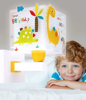 Produktbild von Kinderzimmer Wandleuchte Dinos, 25 cm, mit Nachleuchteffekt im Dunkeln
