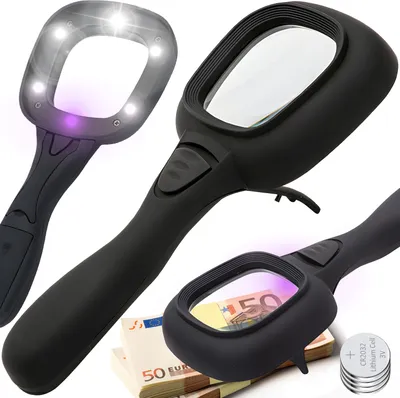Produktbild von Lupa na čtení 3X ZOOM Lupa se světlem 5 LED Lupa na čtení s osvětlením Stolní čtecí lupa Osvětlená lupa na čtení Retoo