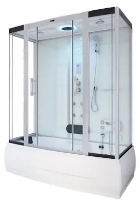 Produktbild von HOME DELUXE - Dampfdusche DIAMOND BIG - Weiß, Maße: 190 x 100 x 220 cm - inkl. Radio, Regendusche und komplettem Zubehör I Dampfsauna, Badewanne, Whirlpool, Dusche