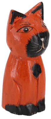 Produktbild von Deko Katze, Holzkatze - Orange, 9*4*4 cm, Tierfiguren