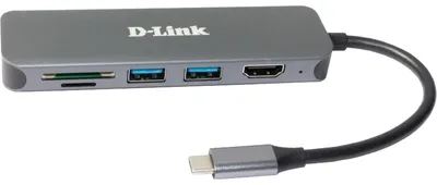 Produktbild von D-Link DUB-2327 6-in-1 USB-C Hub mit HDMI/Card Reader/Power Delivery