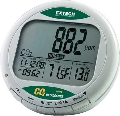 Obrázok produktu pre Prístroj na meranie kvality vzduchu EXTECH CO210 so záznamníkom údajov, zobrazenie oxidu uhličitého, teploty vzduchu, vzduchu (CO210)