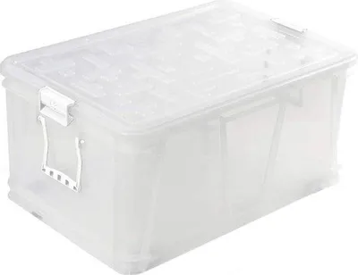 Image de Boîte de rangement en polypropylène avec grande poignée - blanche - Boîte de rangement - grande capacité