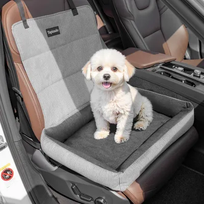Immagine prodotto di Seggiolino per auto per cani di piccola taglia, fino a 11,3 kg, removibile, con cuscino in cotone morbido, colore nero