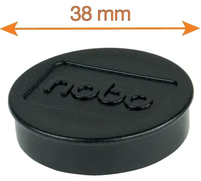 Produktbild von Nobo 1915312, Tafelmagnet, Schwarz, 38 mm, 20 mm, 38 mm, 190 mm