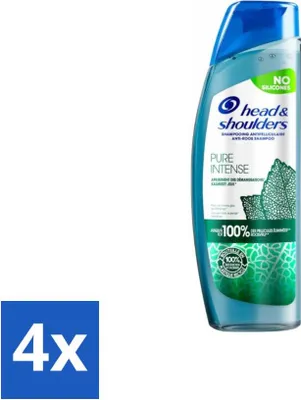 Image de Shampoing antipelliculaire Head & Shoulders – Pure Intense – Apaise les démangeaisons – 250 ml - Pack économique - 4 pièces