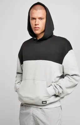 Produktbild von Urban Classics Herren Kapuzenpullover Upper Block, Farbe:light asphalt/black, Größe:M