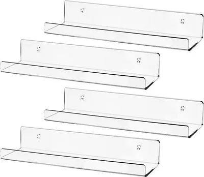 Produktbild von Famanu Wandhalterung für Schallplatten - Klare Acryl-Optik - 4 Stück
