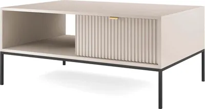 Produktbild von FURNLUX Couchtisch Avon Beige Und Schwarz 104cm / Hauptfarbe: Beige / Abmessungen: 104 x 48 x 68 cm