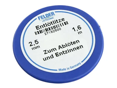 Obrázok produktu pre Odspájkovací oplet FELDER 2,50 mm medený oplet impregnovaný bezhalogénovým tavidlom 1,60 m cievka