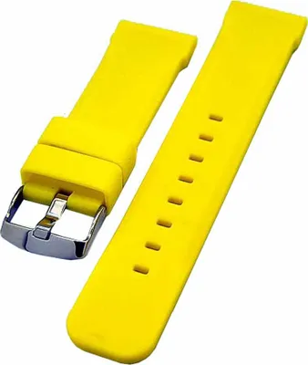 Produktbild von Uhrenarmband Silikon Kautschuk 22mm Diver gelb Breitdorn NEU