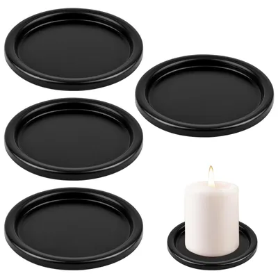 Produktbild von Kerzenständer – 4er-Set – Rund aus Metall, für Stumpenkerzen – Durchmesser 10 cm