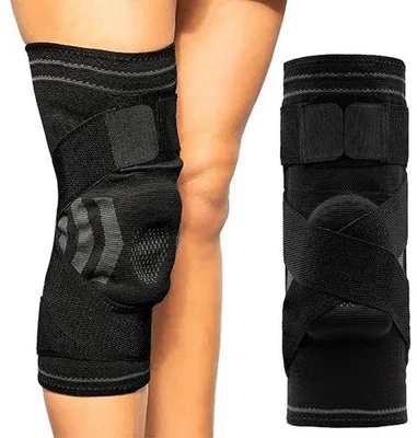 Obrázek produktu pro Ortopedické kolenní ortézy s kompresními bandážemi pro psy, černé, 130–160 cm.