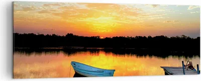 Produktbild von Bild auf Leinwand - Leinwandbild - Landschaft Sommer Meer - 140x50cm - Wand Bild - Wanddeko - Leinwanddruck - Bilder - Kunstdruck - Wanddekoration - Leinwand bilder - Wandkunst - AB140x50-3167