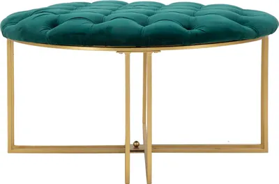 Produktbild von Pouf 90 x 49 x 90 cm Metall Stoff Gold Grün
