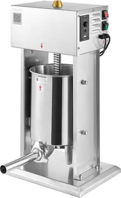 Image de Poussoir à saucisses électrique, poussoir à viande vertical de 22 lb / 10 l, contrôle de vitesse continu et pédale, poussoir à saucisses robuste en acier inoxydable avec 4 tubes de remplissage, pour usage commercial et domestique