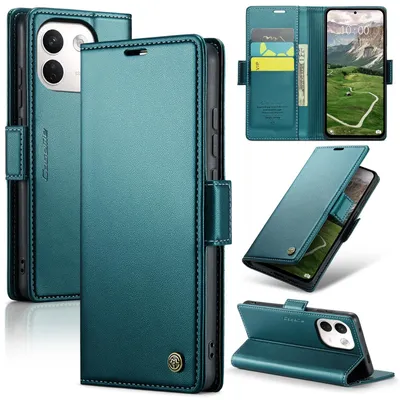 Obrázek produktu pro Pouzdro pro Xiaomi Redmi Note 17 Pro Max, RFID Blokování Karet, Pokročilé Flip Kožené Pouzdro s Funkcí Stojánku zelené